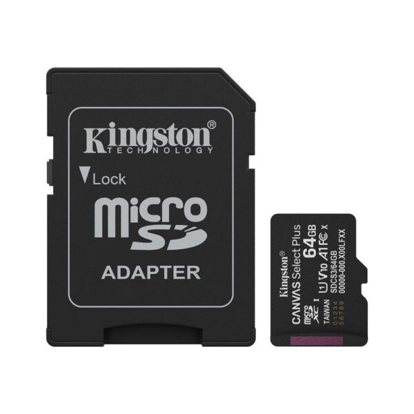 *Tarjeta memoria micro sdxc 64gb kingston canvas select plus +  adaptador sd
