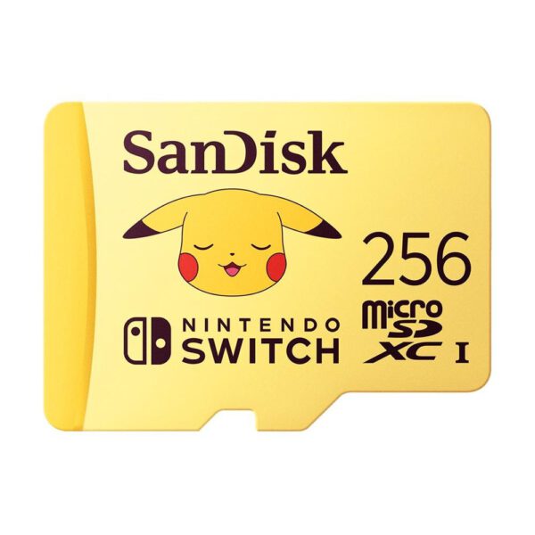 *Tarjeta memoria micro secure digital 256gb sandisk nintendo switch pokemon pikachu edition clase v30 uhs - i u3