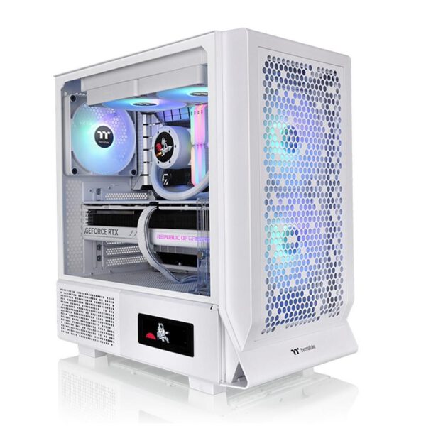 *Caja ordenador gaming thermaltake ceres 330 tg atx argb cristal templado blanca