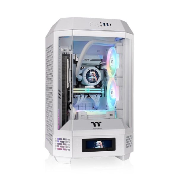 *Caja ordenador gaming thermaltake tower 250 mini - itx cristal templado blanca
