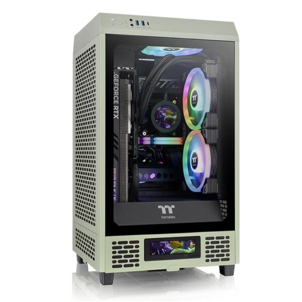 *Caja ordenador gaming thermaltake the tower 200 mini - itx cristal templado verde
