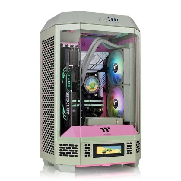 *Caja ordenador gaming thermaltake the tower t300 matx cristal templado verde