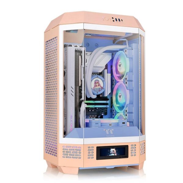 *Caja ordenador gaming thermaltake the tower t300 matx cristal templado durazno