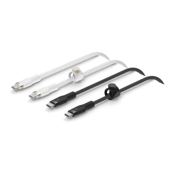 *Cable usb tipo c belkin 1m -  macho - macho -  pack 2 blanco - negro