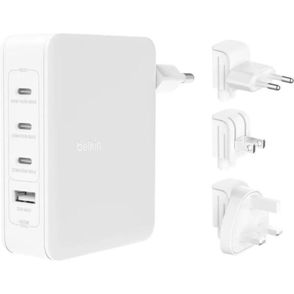 *Cargador de pared belkin wch014btwh 140w 3x usb tipo c 1x usb tipo a