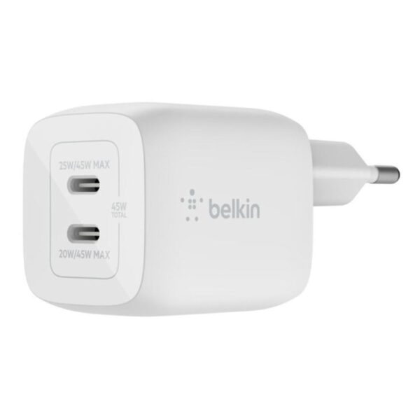 *Cargador de pared belkin wch011vfwh 45w 2x usb tipo c blanco