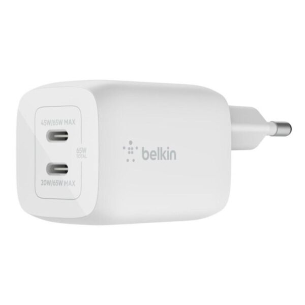 *Cargador de pared belkin wch013vfwh 65w 2x usb tipo c blanco