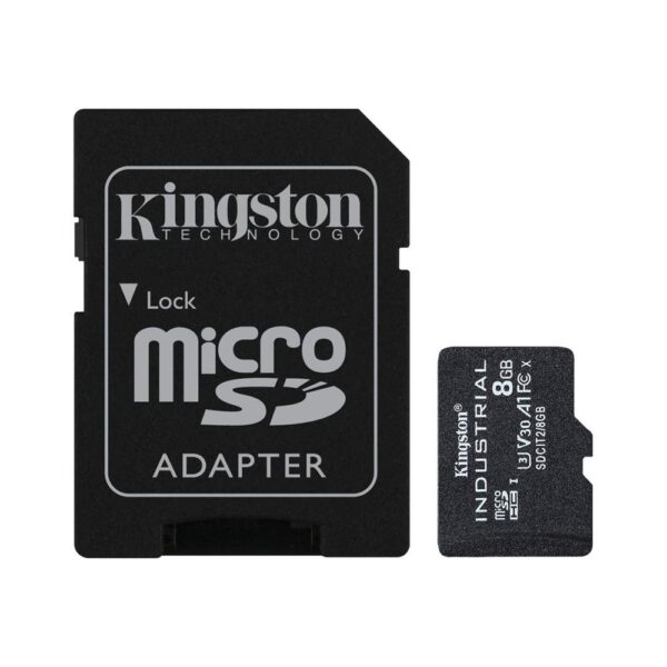 *Tarjeta memoria micro secure digital sdhc 8gb kingston industrial clase 10 uhs - i u3 + adaptador sd