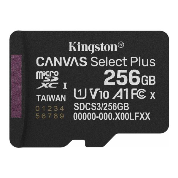 *Tarjeta memoria micro secure digital sdxc 256gb kingston canvas select plus clase 10 uhs - 1