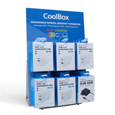 *Coolbox pack 18 cargadores gan + expositor