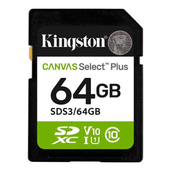 *Tarjeta memoria sdxc 64gb kingston canvas select plus uhs - i clase 10