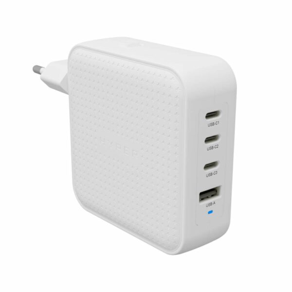 *Cargador de pared hyper travel charger 100w 3x usb tipo c 1x usb tipo a blanco