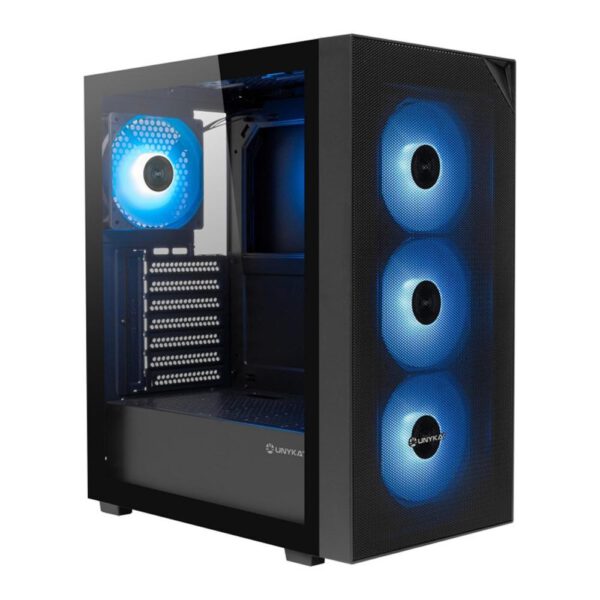 *Caja ordenador gaming unykach revelat mesh compact edition atx argb cristal templado negra