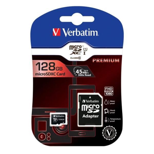 *Tarjeta memoria micro sd verbatim 128gb c10 + adaptador