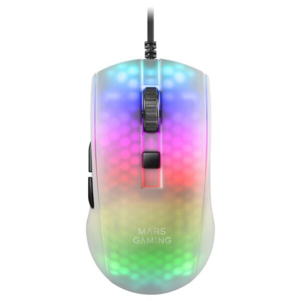 *Raton mars gaming rgb mmr translucido blanco