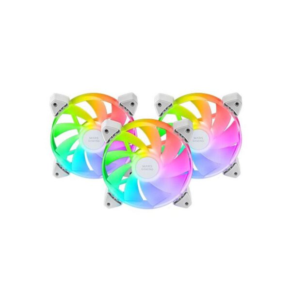 *Ventilador mars gaming mf - 3ar argb 3x 120mm blanco