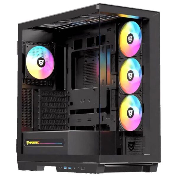 *Caja ordenador gaming nfortec ursa e - atx argb cristal templado negra
