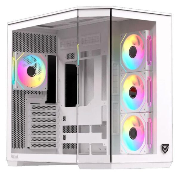 *Caja ordenador gaming nfortec pulsar atx argb cristal templado blanco