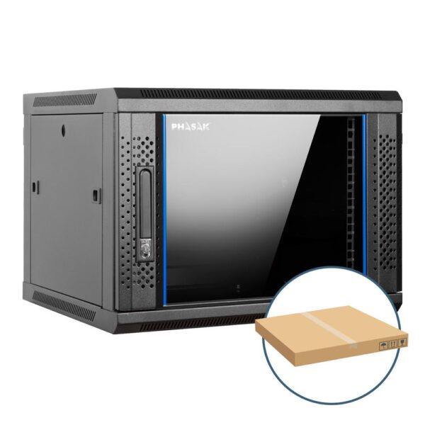 *Armario rack mural 19 pulgadas phasak pro 9u 600x450 desmontado (envio flat pack) (incluyen 2 vent bolsa tornilleria)