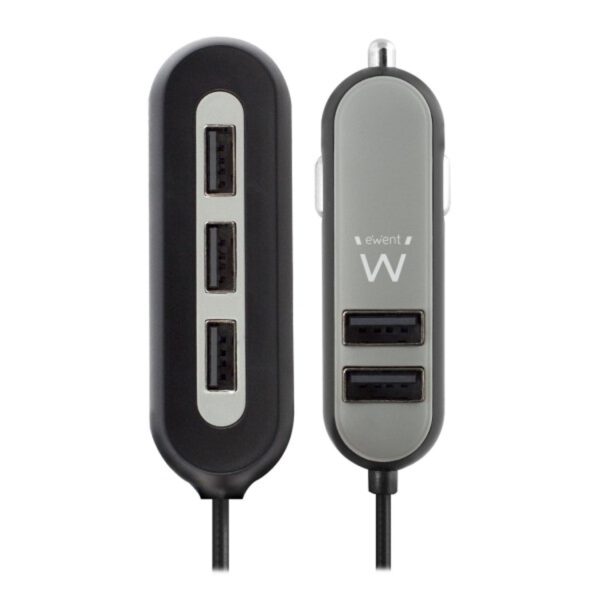 *Cargador usb ewent para coche -  5 puertos -  54w