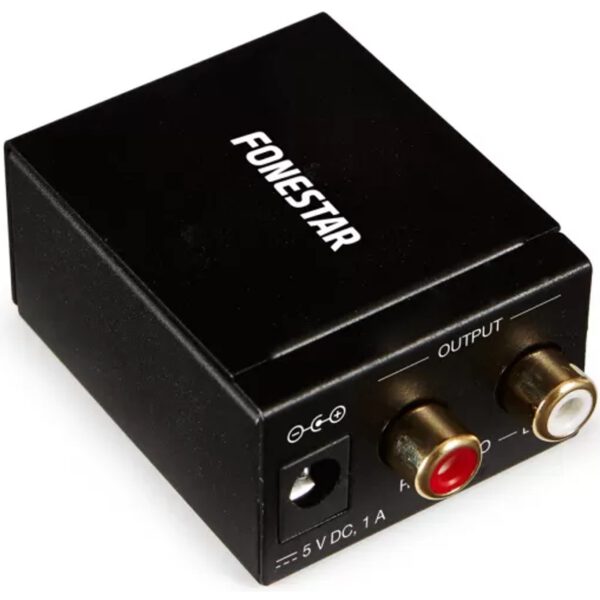 *Convertidor de audio fonestar fo - 37da - audio digital en analógico - entrada óptica spdif -  coaxial spdif - salida audio estéreo - 2x rca