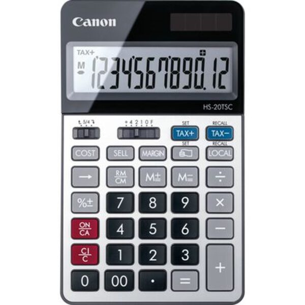 *Calculadora canon sobremesa hs - 20tsc -  12 digitos -  alimentacion solar y pila reemplazable