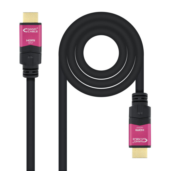 *Cable hdmi nanocable v2.0 4k@60hz 18 gbps con repetidor a - m - a - m negro 15 m