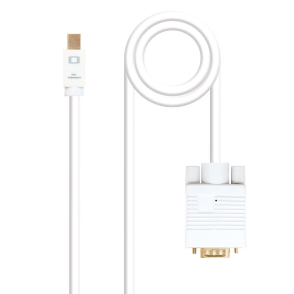 *Cable nanocable conversor mini dp a vga mini dp - m -  vga - m blanco 3.0 m