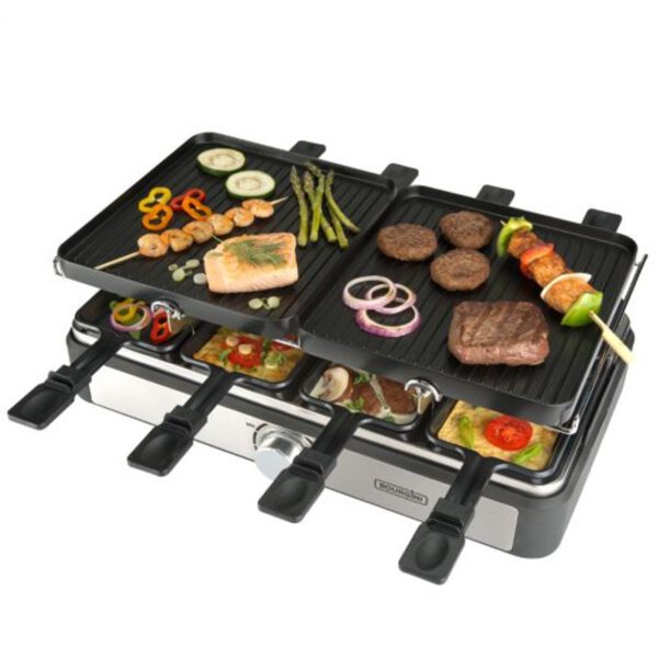 *Plancha de asar bourgini gourmette raclette grill plus 1400w 8 personas 23x42cm