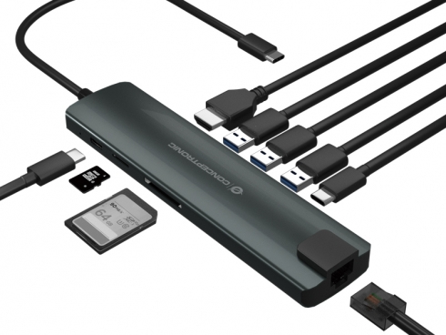 *Adaptador conceptronic usb tipo c 9 en 1 hdmi -  usb - c -  pd -  usb 3.0 -  sd -  micro sd -  rj45