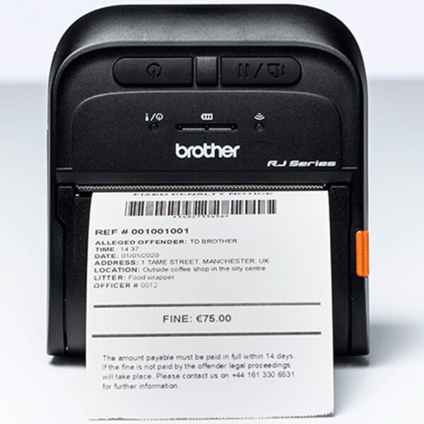 *Impresora de tickets portatil brother rj3035b 16mb flash ram -  32mb ram -  micro usb 2.0 -  bluetooth
