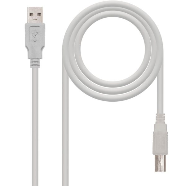 *Cable impresora nanocable conversor usb - a a usb - b macho - macho beige 1.8m