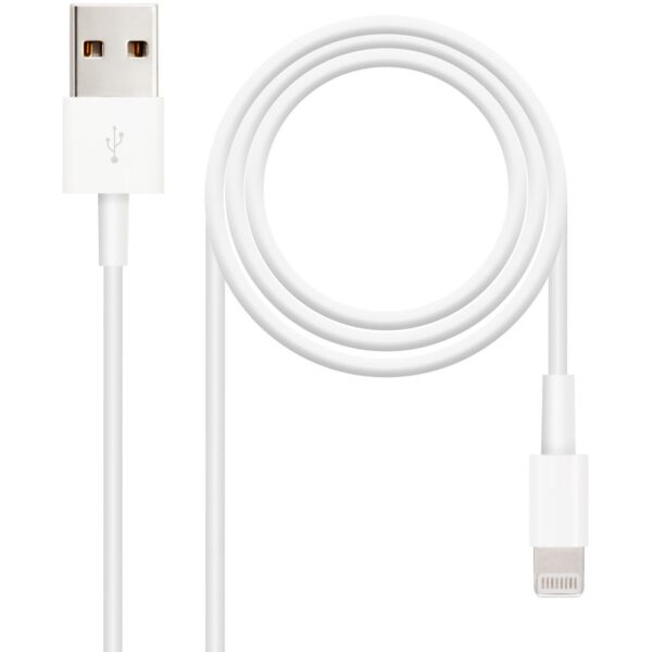 *Cable nanocable usb 2.0 a iphone lightning - usb macho macho blanco 1m