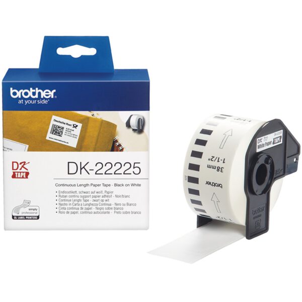 *Etiquetas cinta continua brother blanca dk22225 38mm