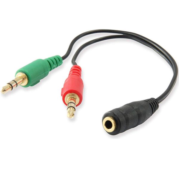 *Cable adaptador de audio ewent jack 3.5mm hembra a jack 3.5mm macho x2 negro 0.15m