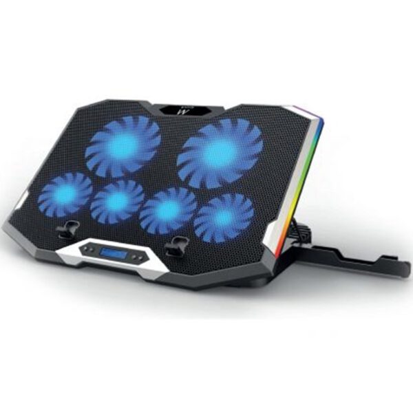 *Soporte - base refrigeracion para ordenador portatil ewent ew1260 -  6 ventiladores -  hub 2 puertos -  rgb -  hasta 17 pulgadas
