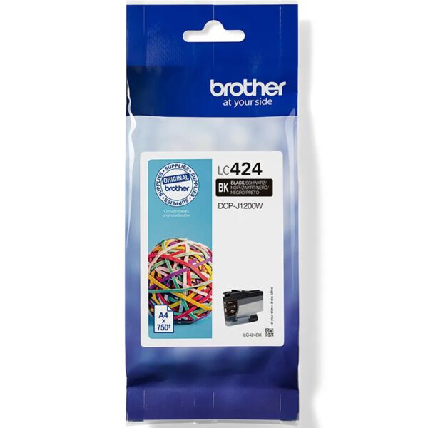 *Cartucho tinta brother lc424bk negro 750 paginas