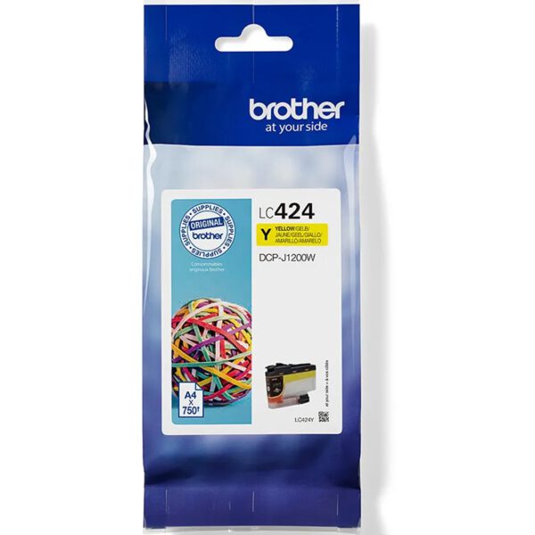 *Cartucho tinta brother lc424y amarillo 750 paginas