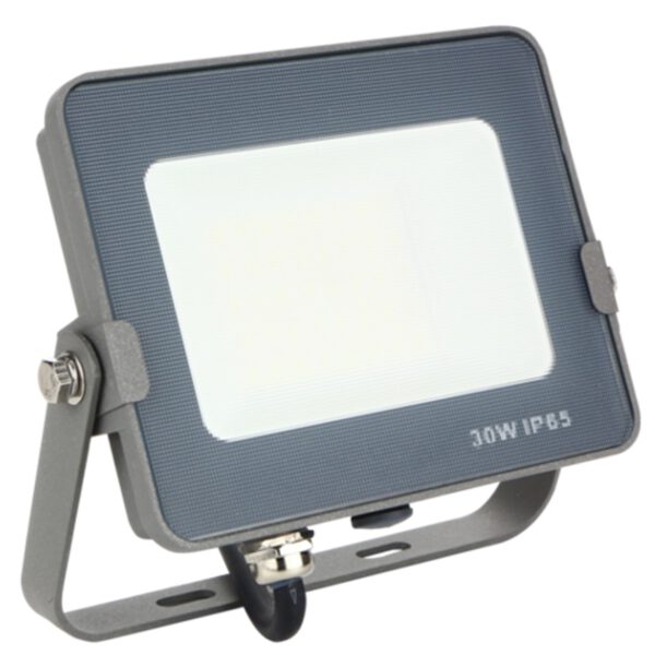 *Foco led silver electronics forge+proyector ips 65 30w=300w -  3700k luz calida -  2400lm color gris