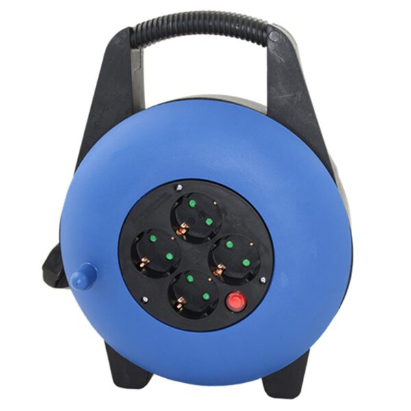 *Regleta alargadera enrollacables 4 tomas -  15m -  16a -  250v -  3x1.5mm -  color azul