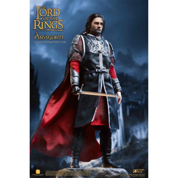 *Figura star ace el señor de los anillos aragorn 2.0 version deluxe real master serie 22.5 cm