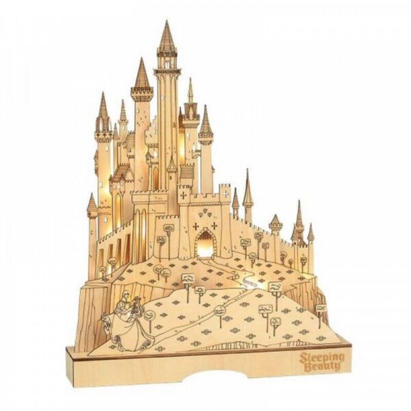 *Figura replica enesco disney la bella durmiente castillo iluminado