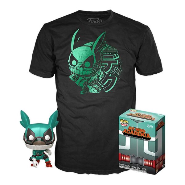 *Pop & tee my hero academia deku con casco (full mech suit) funko + camiseta talla s