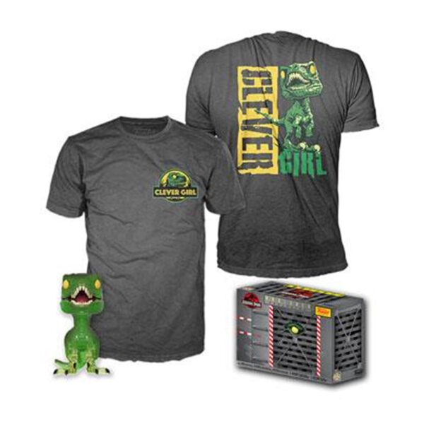 *Pop & tee jurassic park clever raptor  funko + camiseta talla xl ut - 47628xl