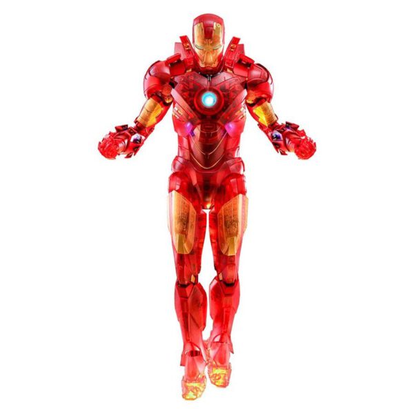 *Figura hot toys marvel avengers vengadores iron man 2 mm 1 - 6 iron man mark iv version holografica 2020 toy fair exclusivo 30 cm