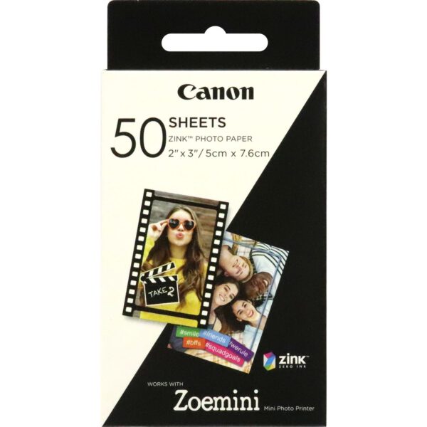*Papel fotografico canon zp - 2030 50 hojas zink para zoemini