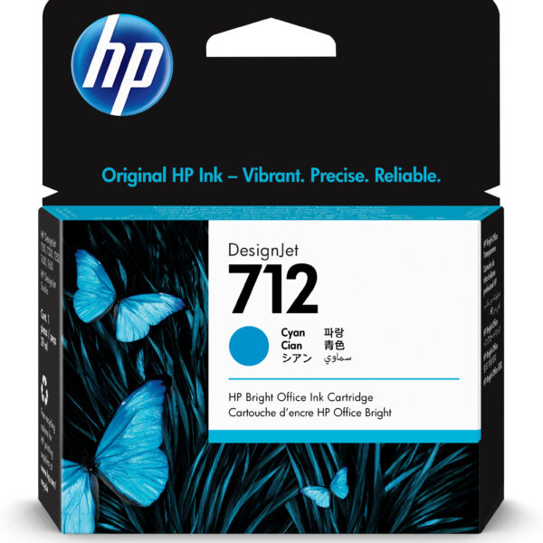 *Cartucho tinta hp 712 - 3ed67a -  29 ml -  t210 -  t230 -  t250 -  t630 -  t650 -  cian