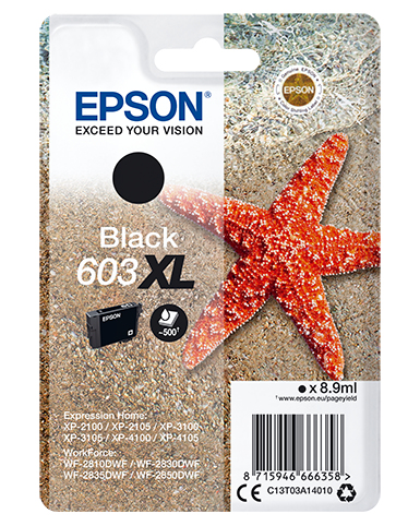 *Cartucho tinta epson c13t03a14010 singlepack negro 603xl estrella de mar