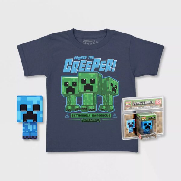 *Pop & tee minecraft charged creeper funko + camiseta talla xl