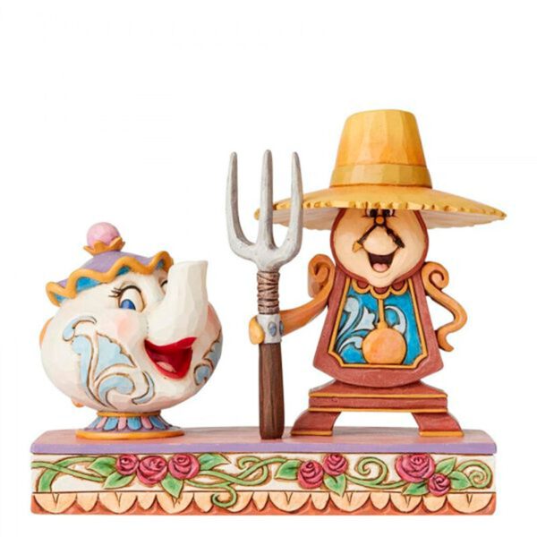 *Figura enesco disney din don y la señora potts (cogsworth and mrs potts)